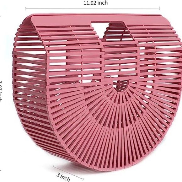 Women's Bamboo Handbag by Handmade Straw Bag - Picture 6 of 7